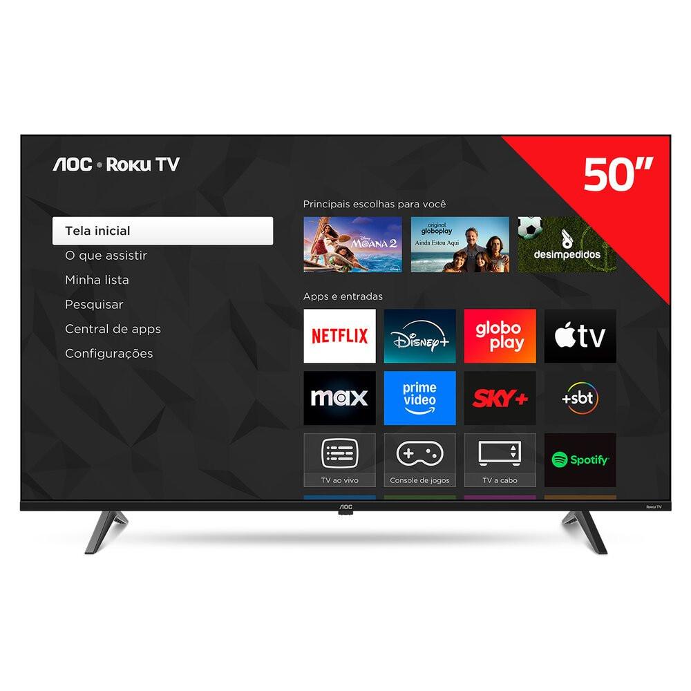 Smart TV AOC 50 Polegadas, DLED, 4K, Roku TV - 50U7045/78G - 3