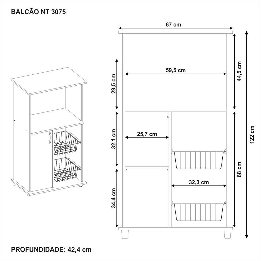 Balcão Fruteira 1 Porta Notável NT 3075 - 9
