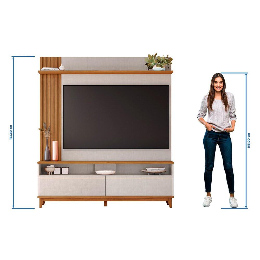 Home para TV 65 Polegadas Notável MDP Ripado Portas com Pistão a Gás NT 1335 - 6