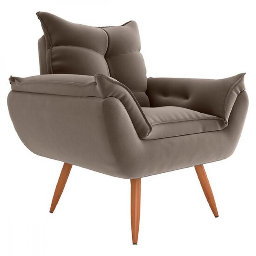 Poltrona Tóquio em Tecido Veludo Turkey Estrutura em Eucalipto Matrix - 1