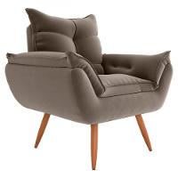 Poltrona Tóquio em Tecido Veludo Turkey Estrutura em Eucalipto Matrix - 1