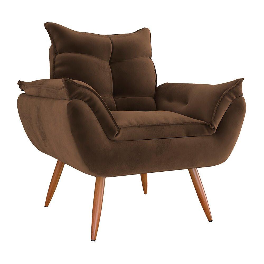 Poltrona Tóquio em Tecido Veludo Turkey Estrutura em Eucalipto Matrix - 1