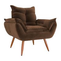 Poltrona Tóquio em Tecido Veludo Turkey Estrutura em Eucalipto Matrix - 1