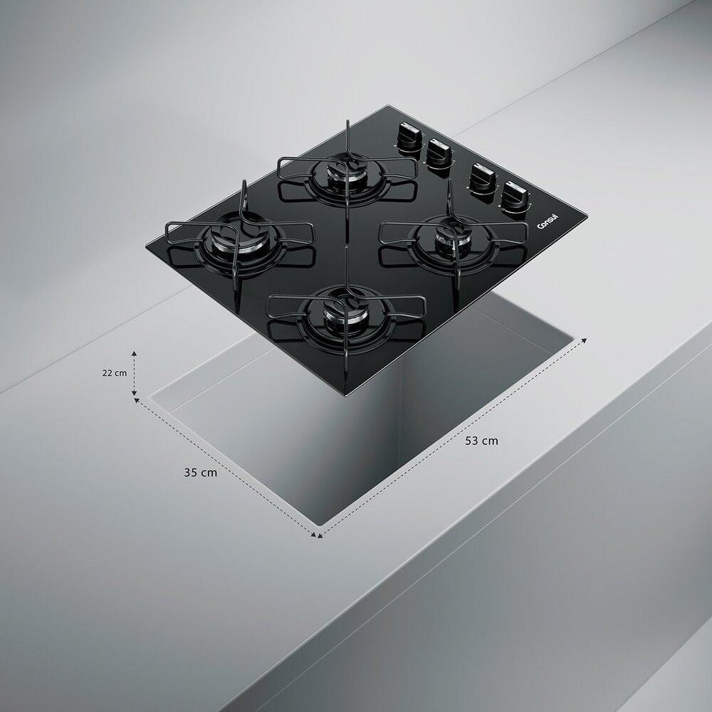 Cooktop 4 Bocas CD060BE a Gás Mesa de Vidro Temperado Consul - 7