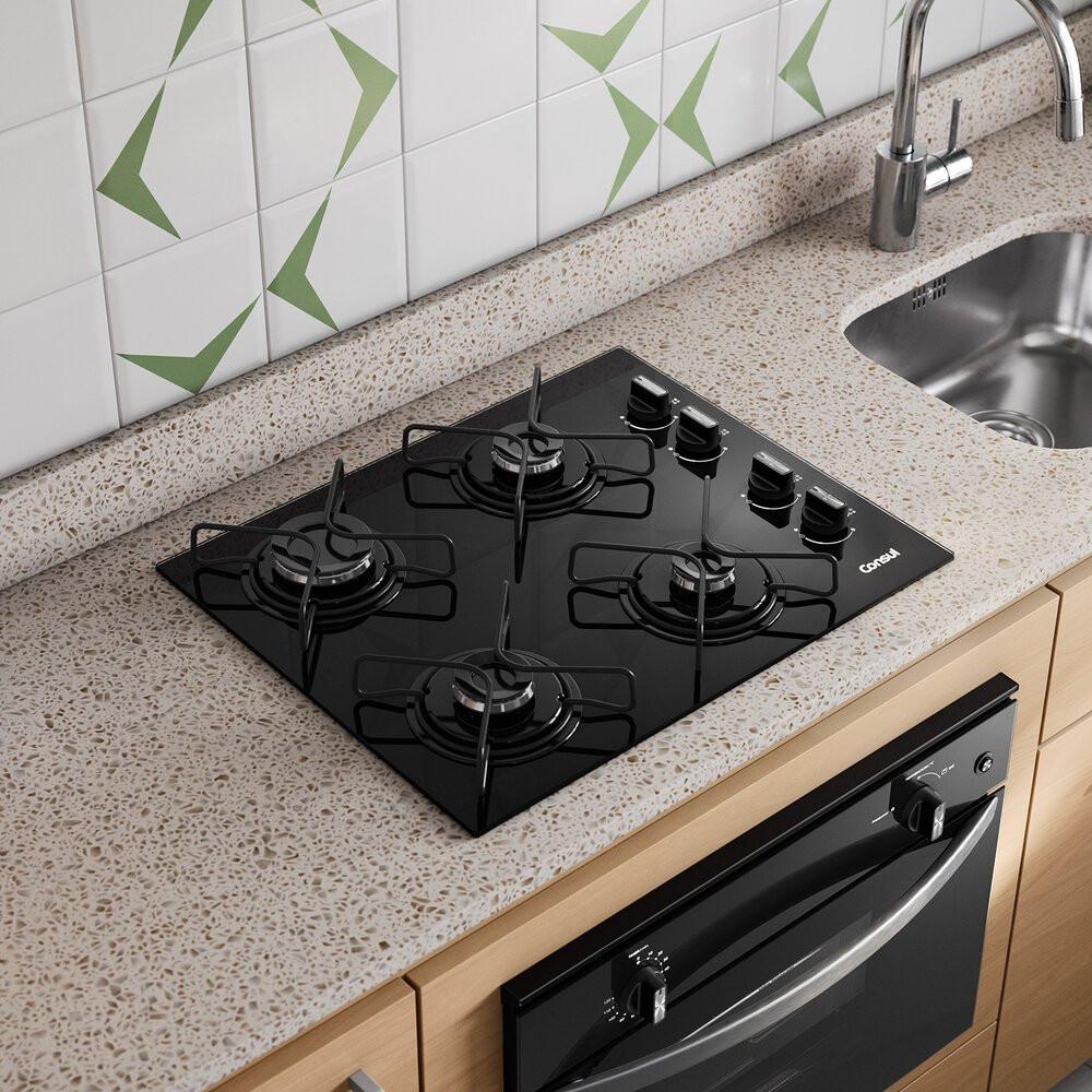 Cooktop 4 Bocas CD060BE a Gás Mesa de Vidro Temperado Consul - 8