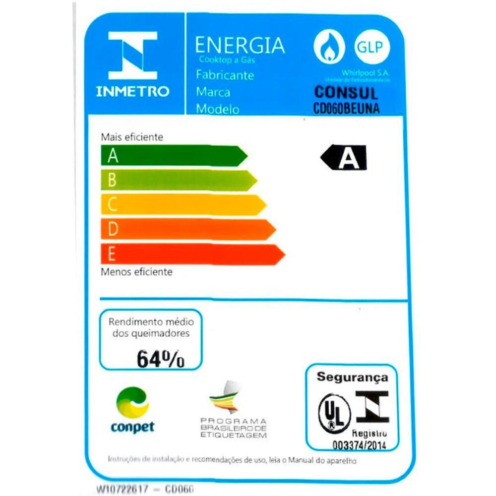 Cooktop 4 Bocas CD060BE a Gás Mesa de Vidro Temperado Consul - 9