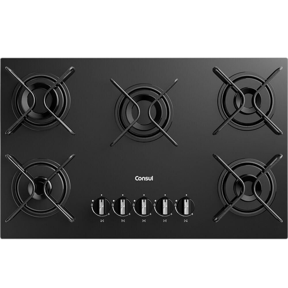 Cooktop 5 Bocas CD075BE a Gás Mesa de Vidro Temperado Consul - 2
