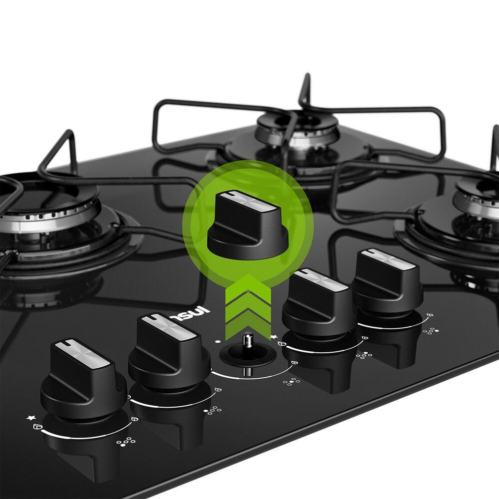 Cooktop 5 Bocas CD075BE a Gás Mesa de Vidro Temperado Consul - 5