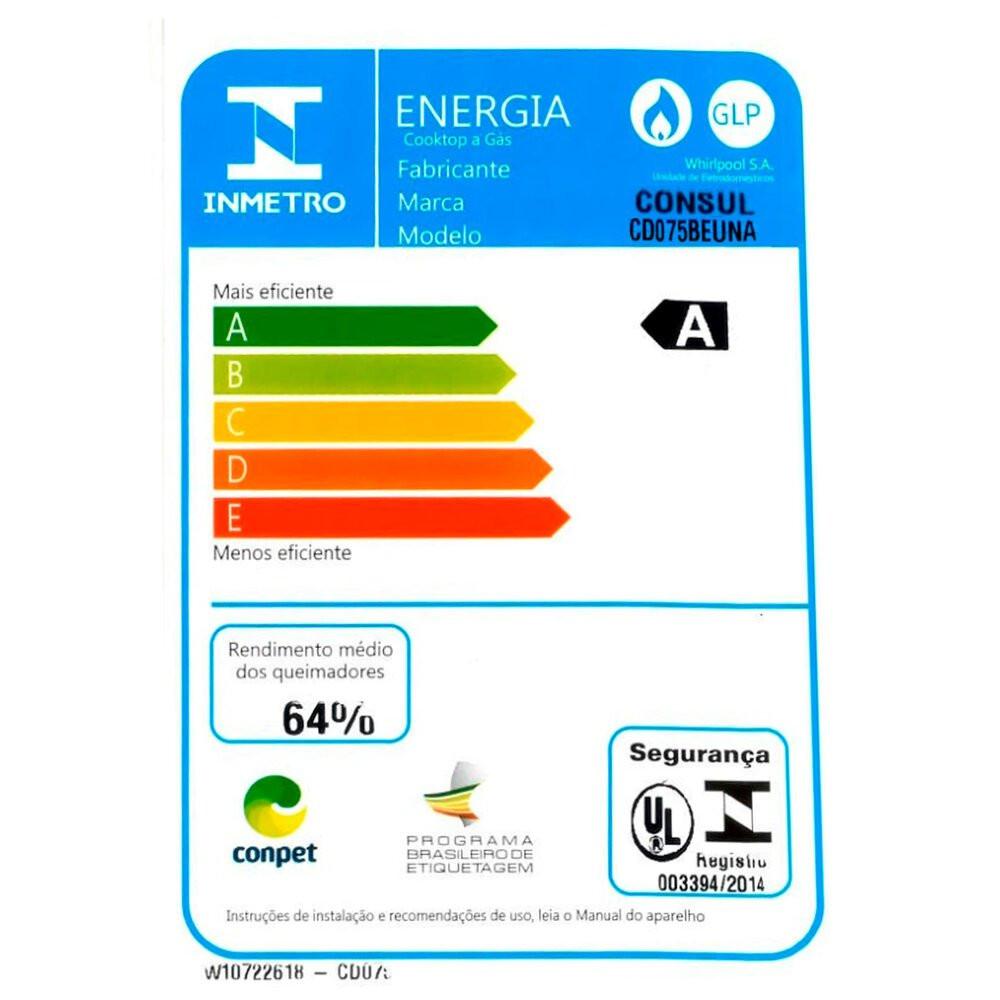 Cooktop 5 Bocas CD075BE a Gás Mesa de Vidro Temperado Consul - 9