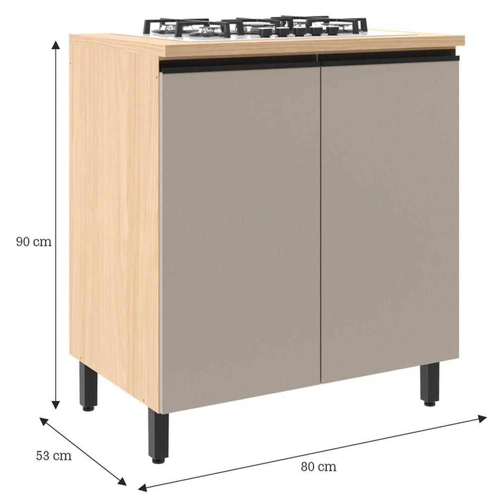 Balcão para Cooktop 2 Portas 80 cm Andria 5599 Móveis Sul - 3