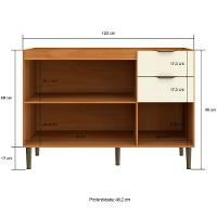 Balcão 120 cm 3 Portas 2 Gavetas Ibiza 4307 Casamia