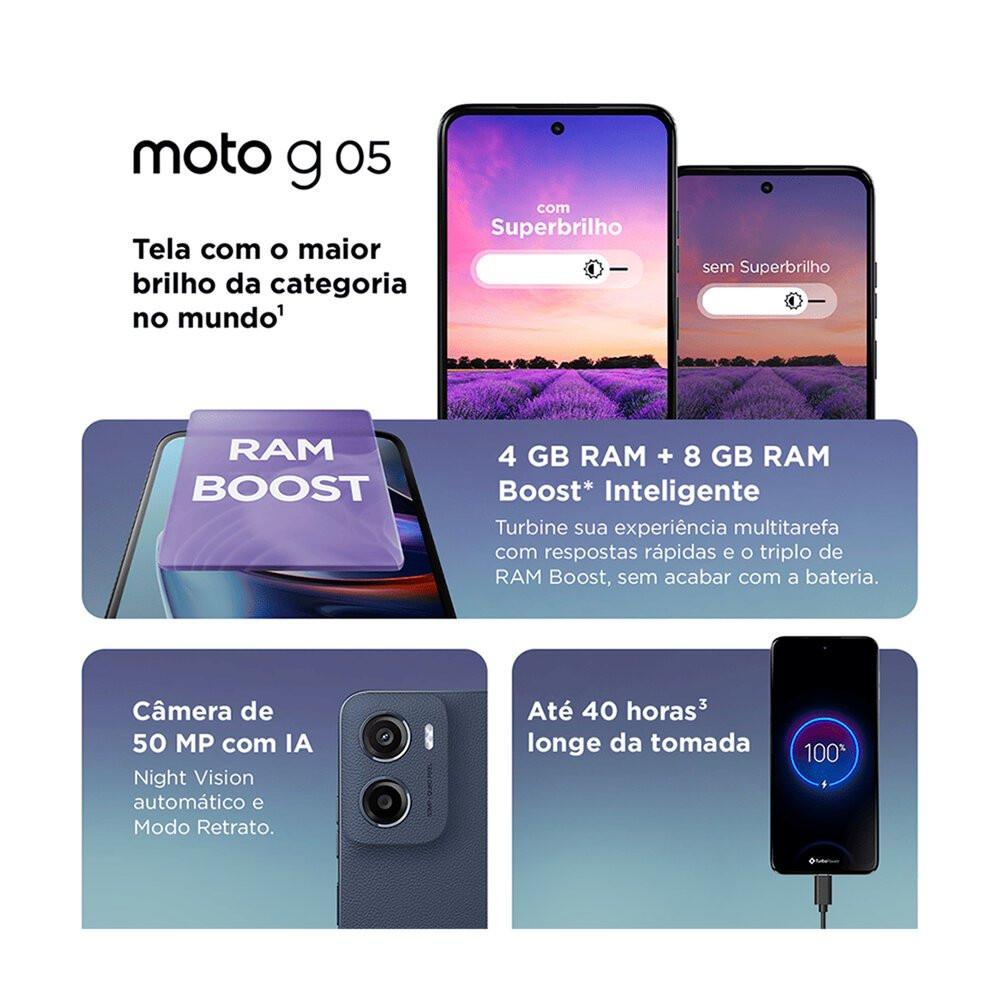 Smartphone Motorola Moto G05, 50 MP, 256 GB, 4G, Grafite - XT2523-2 - 8