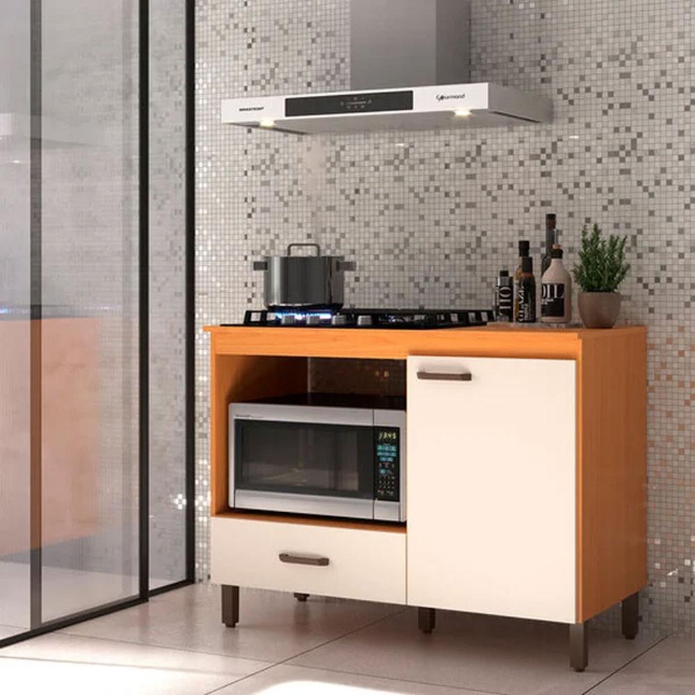 Balcão para Cooktop e Nicho para Forno Roma Móveis Sul, 1 Porta, 1 Gaveta - 4855 - 2