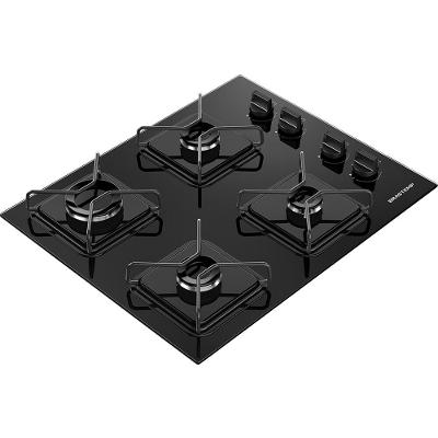 Cooktop 4 Bocas a Gás Grades de Ferro Amarado Chama Simmer BDD61BE Brastemp