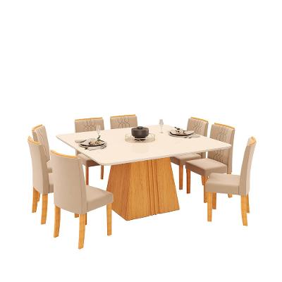 Conjunto de Mesa Itália DJ Móveis Com 8 Cadeiras Zoe