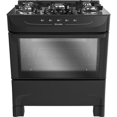 Fogão a Gás 5 Bocas Mesa de Vidro Acendimento Automático MFV5BB Mueller
