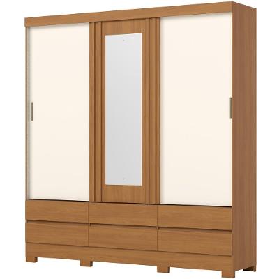 Guarda Roupa 3 Portas 6 Gavetas com Espelho B386 Henn