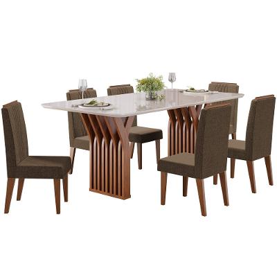 Conjunto Mesa Yara com 6 Cadeiras Lia DJ Móveis