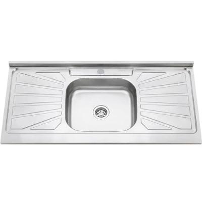 Pia Monobloco de Inox 120 cm Ghel Plus Revestimento Concreto Aerado