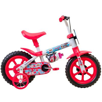 Bicicleta Mônica Aro 12 com Garrafinha Rodinhas Laterais Track Bikes