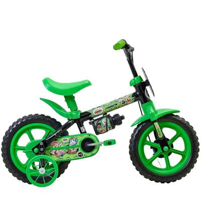 Bicicleta Cebolinha Aro 12 com Garrafinha, Rodinhas Laterais Track Bikes