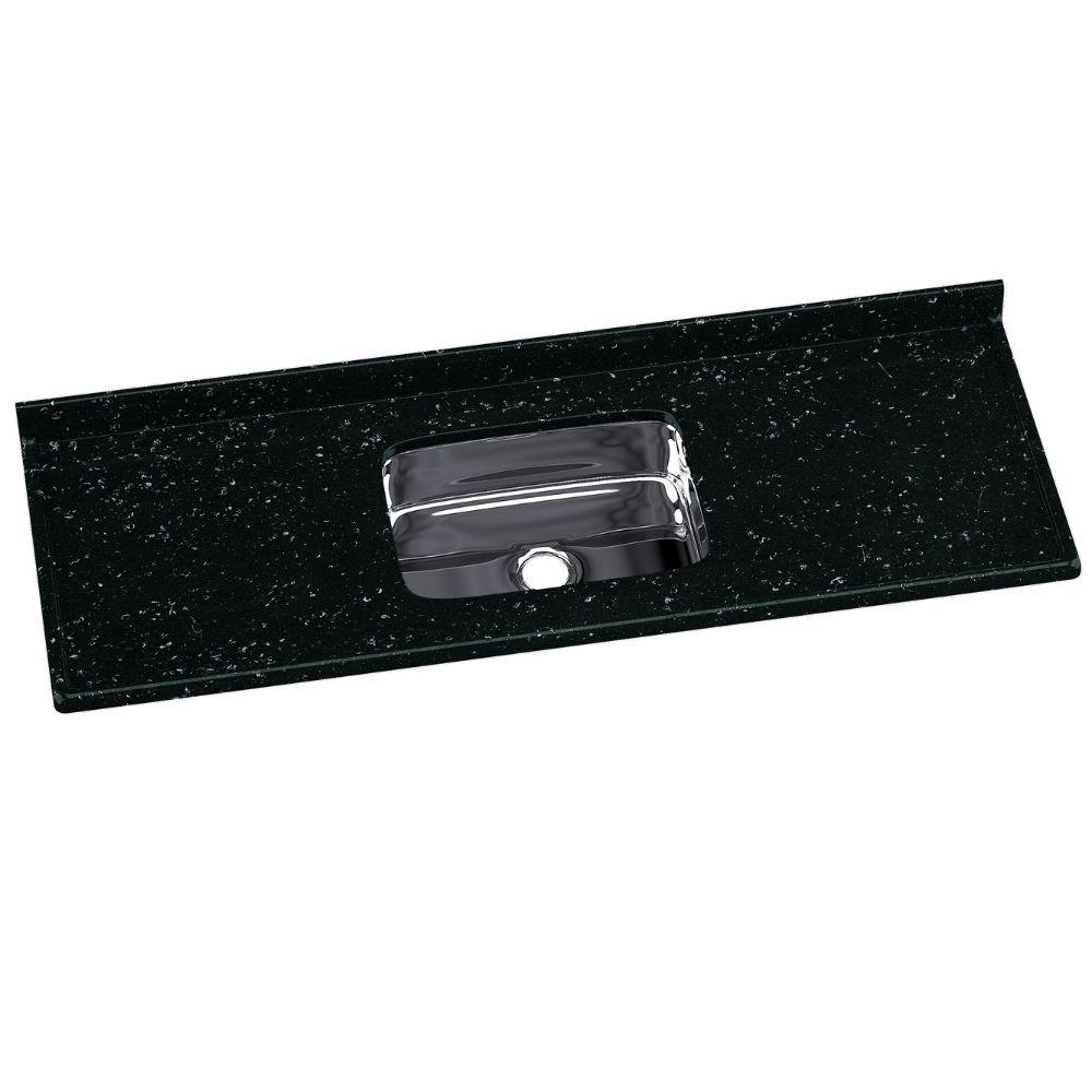 Tampo para Pia de Cozinha Rorato Mármore Sintético com Cuba em Inox 150x55cm - 1