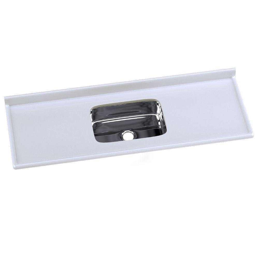 Tampo para Pia de Cozinha Rorato Mármore Sintético com Cuba em Inox 150x55cm - 1