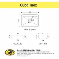 Tampo para Pia de Cozinha Rorato Mármore Sintético com Cuba em Inox 150x55cm - 4