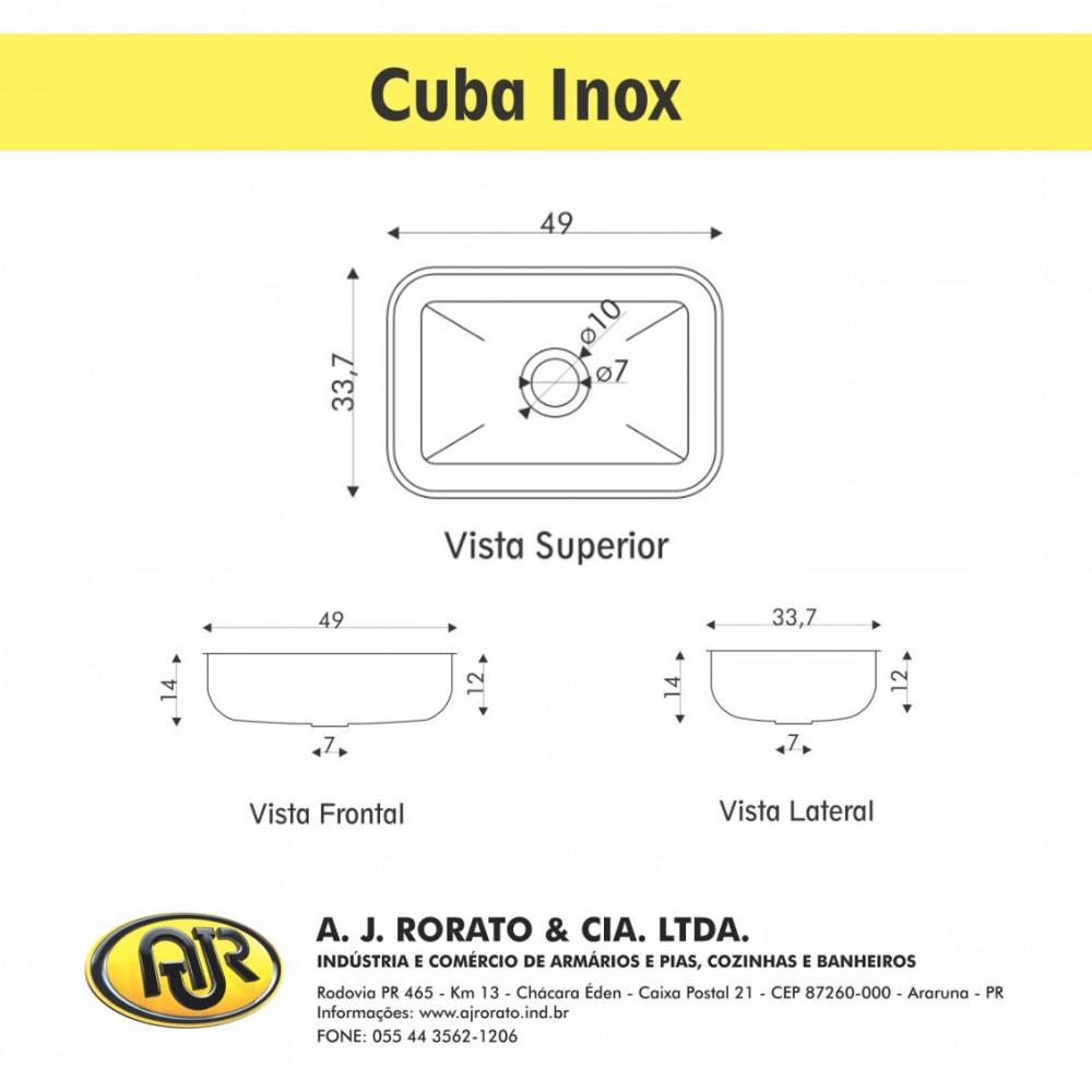 Tampo para Pia de Cozinha Rorato Mármore Sintético com Cuba em Inox 150x55cm - 4