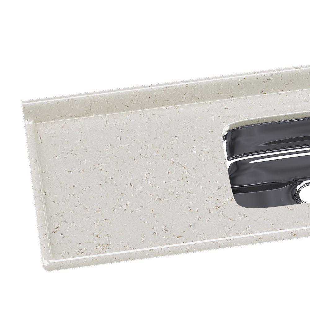 Tampo para Pia de Cozinha Rorato Mármore Sintético com Cuba em Inox 150x55cm - 2