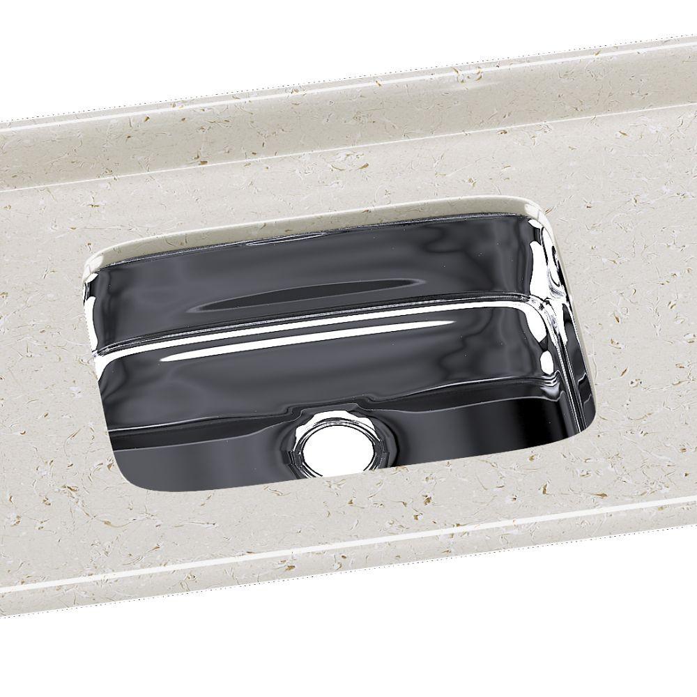 Tampo para Pia de Cozinha Rorato Mármore Sintético com Cuba em Inox 150x55cm - 3