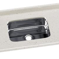 Tampo para Pia de Cozinha Rorato Mármore Sintético com Cuba em Inox 150x55cm - 3