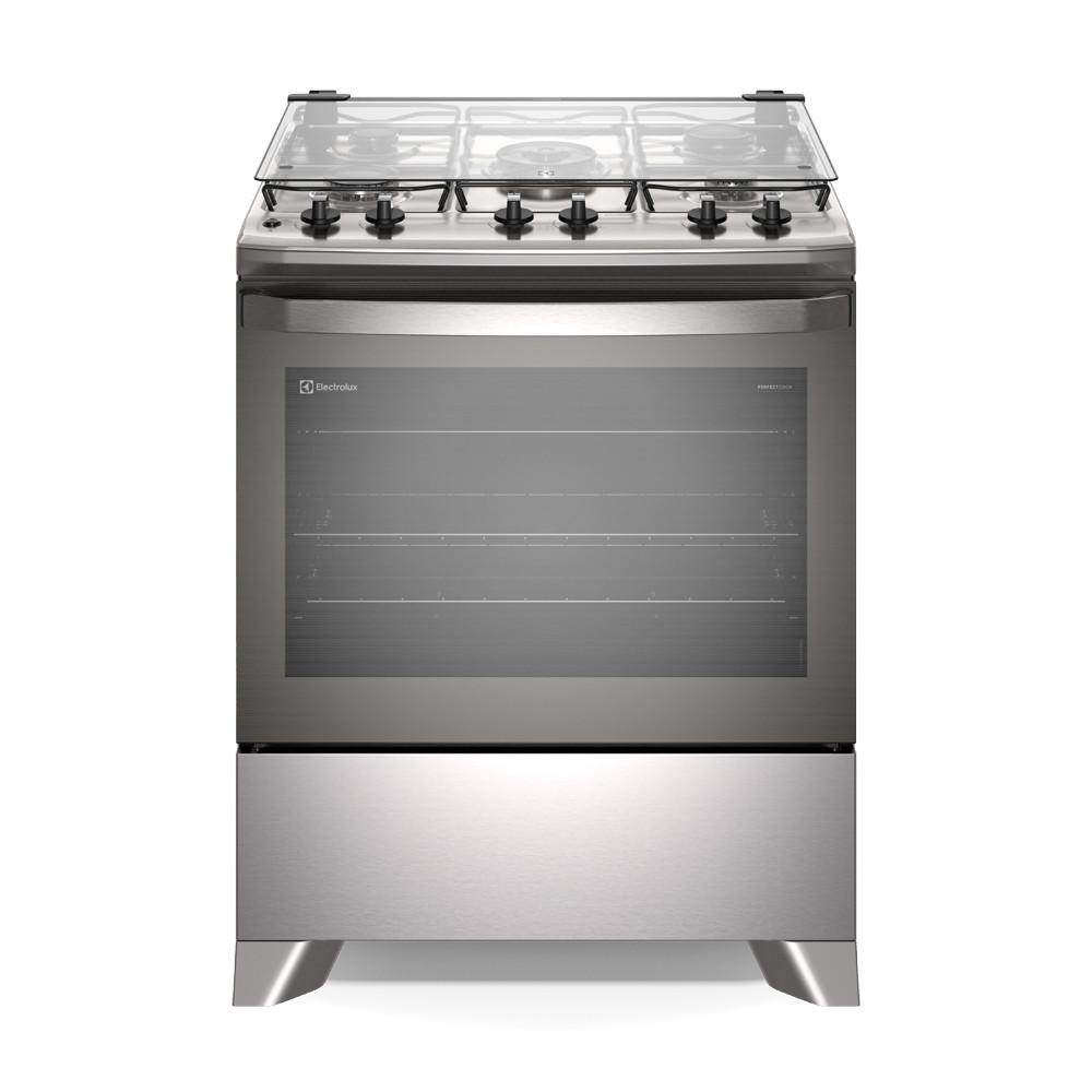 Fogão 5 bocas Electrolux Efficient com Mesa Inox PerfectCook e VaporBake (FE5IC) - 1