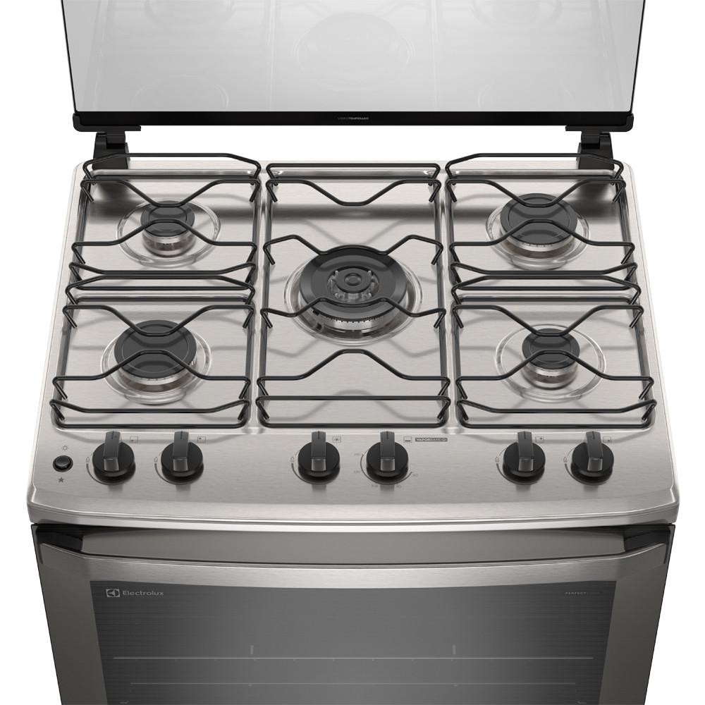 Fogão 5 bocas Electrolux Efficient com Mesa Inox PerfectCook e VaporBake (FE5IC) - 4