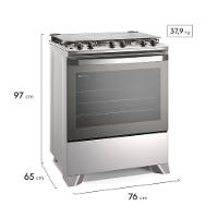 Fogão 5 bocas Electrolux Efficient com Mesa Inox PerfectCook e VaporBake (FE5IC) - 13