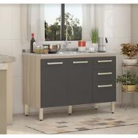 Balcão Demóbile Miss 120 cm 3 Portas 2 Gavetas Sem Tampo - 1