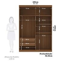 Guarda Roupa Solteiro 4 Portas Flex Buriti Santos Andirá - 3