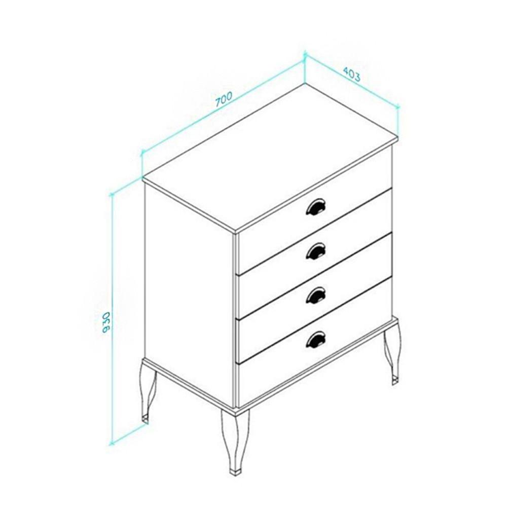 Aparador Movelbento Clássico 4 Gavetas - 3