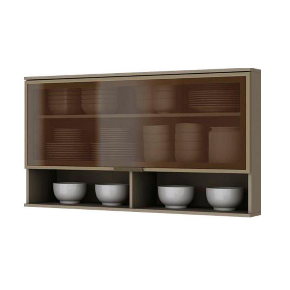 Armário Aéreo 1 Porta Basculante de Vidro 120 cm Henn - 1