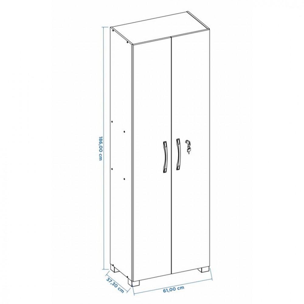 Armário Notável Multiuso 2 Portas Com Chave - 3