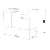 Balcão para Pia 120cm Indekes sem Tampo 6115.491 - 3