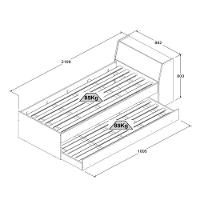 Cama Ditália Móveis Solteiro Bicama BB-28 - 4