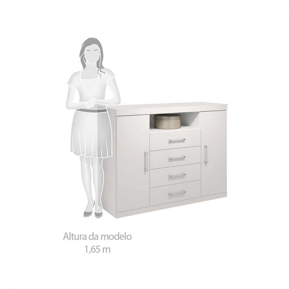 Cômoda com 2 Portas e 4 Gavetas Havana Master Santos Andirá - 4