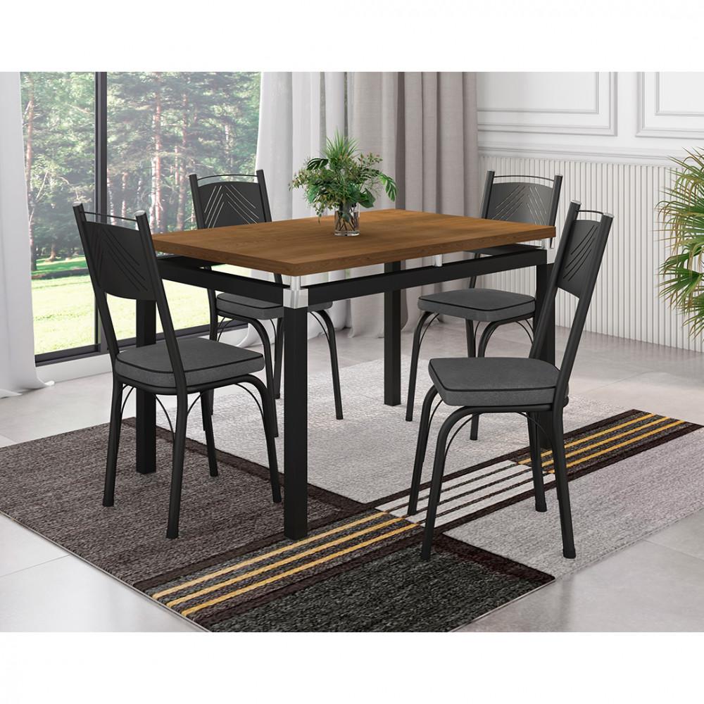 Conjunto De Mesa Artefamol Malva Com 4 Cadeiras Tampo BP 91x68 - 1