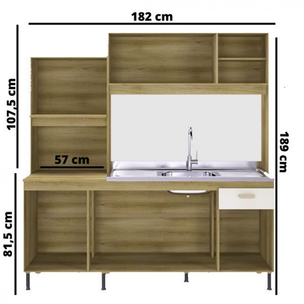 Cozinha Indekes Sevilha 6 Portas 1 Gaveta Sem Tampo 1,82M 6170 6170-1-768 - 3
