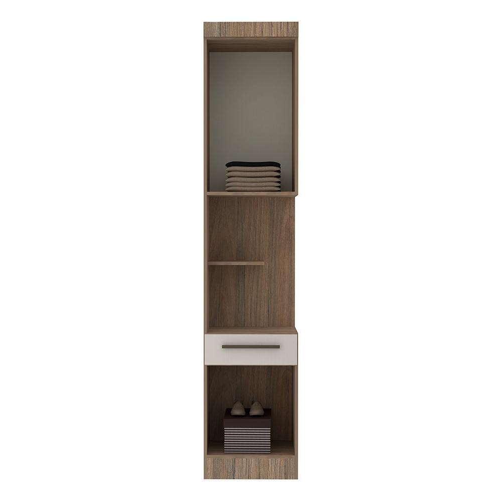 Guarda Roupa Modulado Mesa de Cabeceira Alta 1 Porta 1 Gaveta 45cm Slim Luciane Móveis - 2