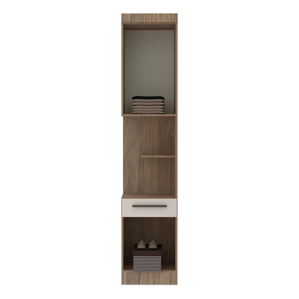 Guarda Roupa Modulado Mesa de Cabeceira Alta 1 Porta 1 Gaveta 45cm Slim Luciane Móveis - 3