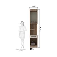 Guarda Roupa Modulado Mesa de Cabeceira Alta 1 Porta 1 Gaveta 45cm Slim Luciane Móveis - 5