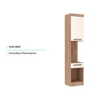 Guarda Roupa Modulado Mesa de Cabeceira Alta 1 Porta 1 Gaveta 45cm Slim Luciane Móveis - 8