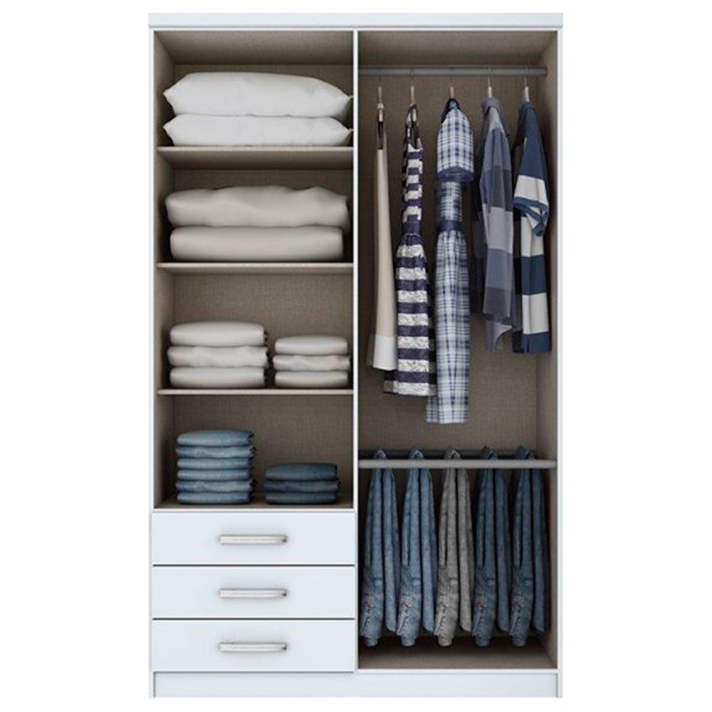 Guarda-Roupa Solteiro 4 Portas 3 Gavetas Henn Caju - 2